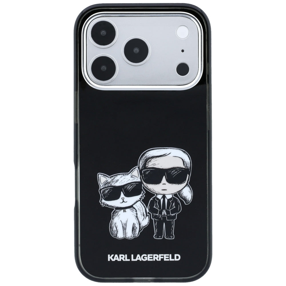 MagSafe Case for Apple iPhone 18 Pro Max / 17 Pro Max, Karl Lagerfeld, IML KC Bodies Sketch Print, Black