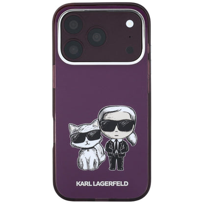 MagSafe Case for Apple iPhone 18 Pro Max / 17 Pro Max, Karl Lagerfeld, IML KC Bodies Sketch Print, Burgundy