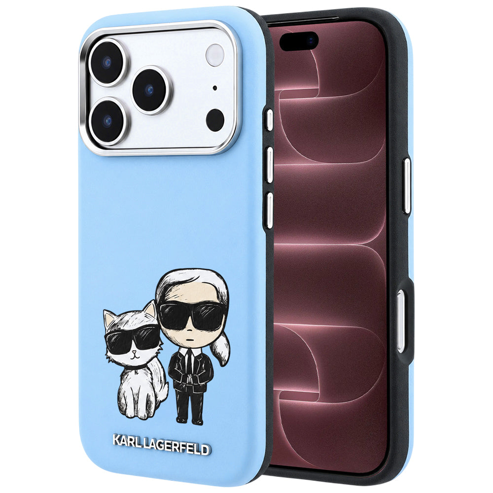 MagSafe Case for Apple iPhone 18 Pro Max / 17 Pro Max, Karl Lagerfeld, KC Bodies Sketch, Blue