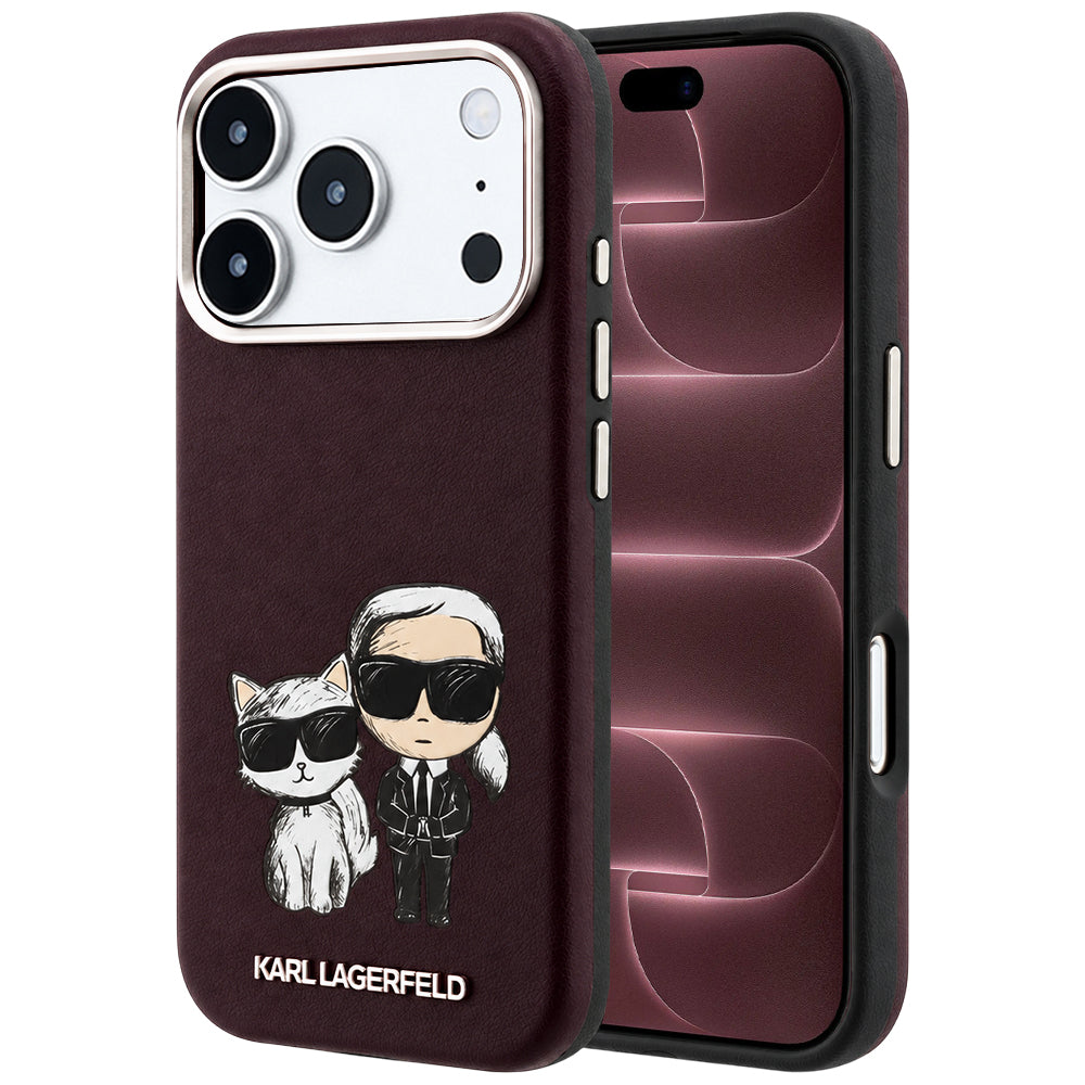 MagSafe Case for Apple iPhone 18 Pro Max / 17 Pro Max, Karl Lagerfeld, KC Bodies Sketch, Burgundy