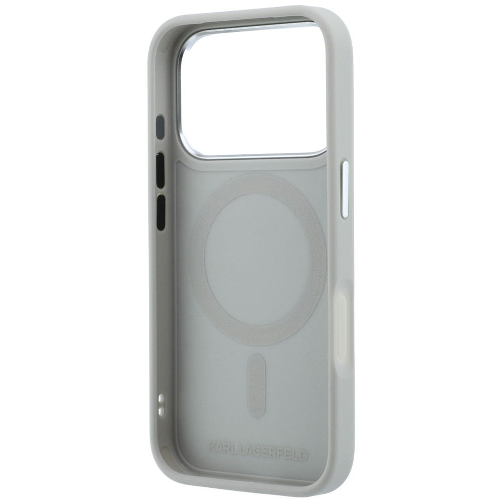 MagSafe Case for Apple iPhone 18 Pro Max / 17 Pro Max, Karl Lagerfeld, Point and Choupette Sketch, Gray