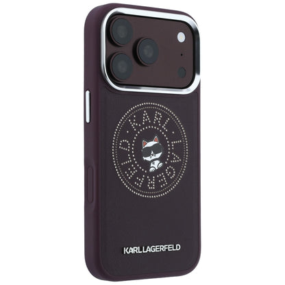 MagSafe Case for Apple iPhone 18 Pro Max / 17 Pro Max, Karl Lagerfeld, Point and Choupette Sketch, Burgundy