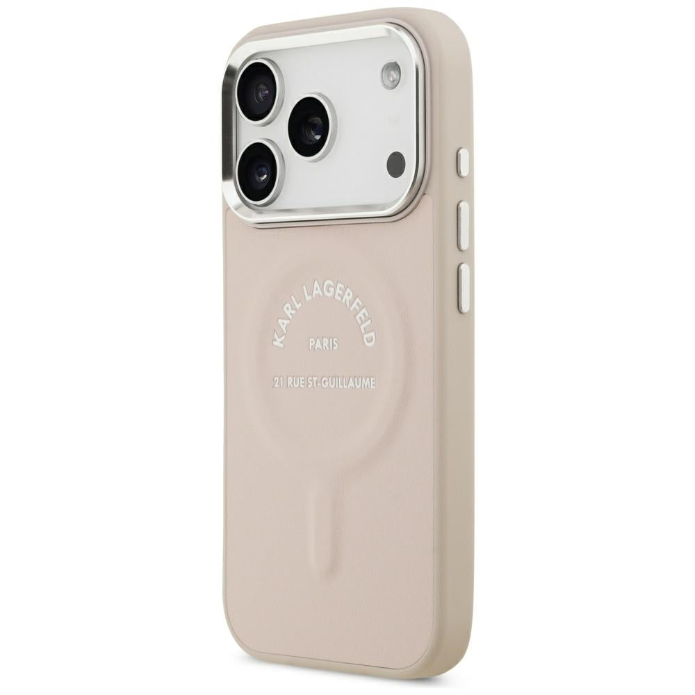 MagSafe Case for Apple iPhone 18 Pro Max / 17 Pro Max, Karl Lagerfeld, Ring Karl RSG Logo, Pink