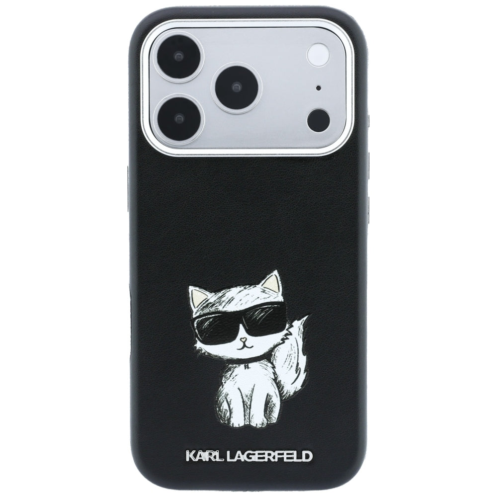 MagSafe Case for Apple iPhone 18 Pro Max / 17 Pro Max, Karl Lagerfeld, Smooth Choupette Sketch, Black