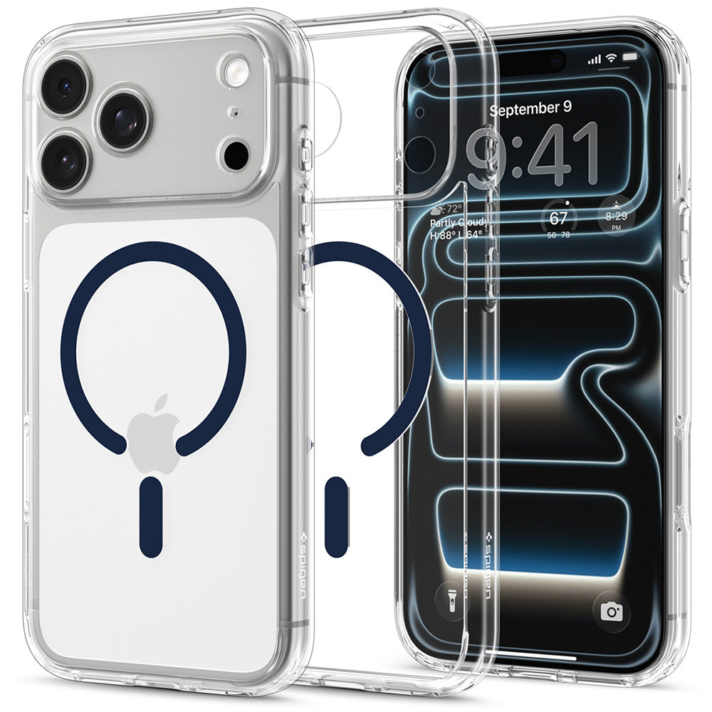 MagSafe Case for Apple iPhone 18 Pro Max / 17 Pro Max, Spigen, Ultra Hybrid, Navy Transparent ACS12121