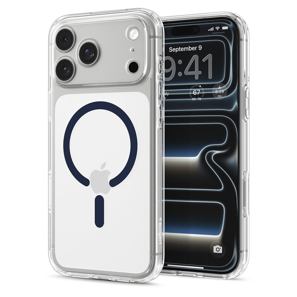 MagSafe Case for Apple iPhone 18 Pro Max / 17 Pro Max, Spigen, Ultra Hybrid, Navy Transparent ACS12121