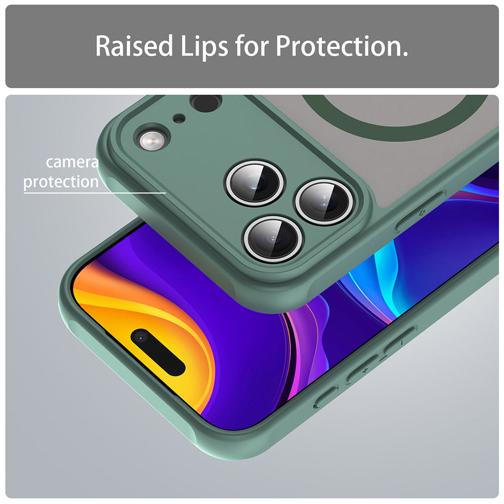 MagSafe Case for Apple iPhone 18 Pro Max / 17 Pro Max, Techsuit, HaloFrost II, Green