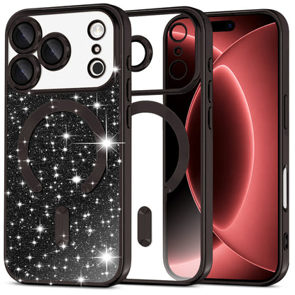 MagSafe Case for Apple iPhone 18 Pro Max / 17 Pro Max, Techsuit, Luxury Glitter, Black