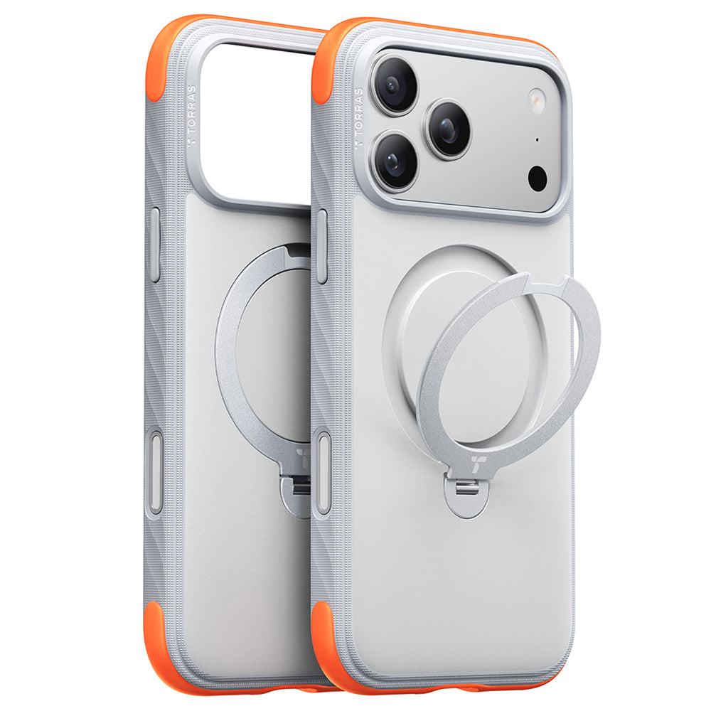 MagSafe Case for Apple iPhone 18 Pro Max / 17 Pro Max, Torras, Ostand Q3 Rugged, White