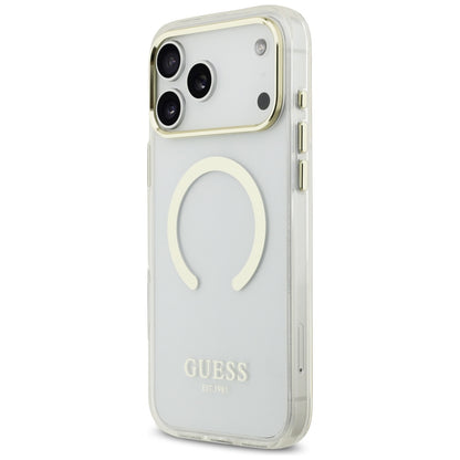 MagSafe Case for Apple iPhone 18 Pro Max, Guess, Metal Outline, Gold