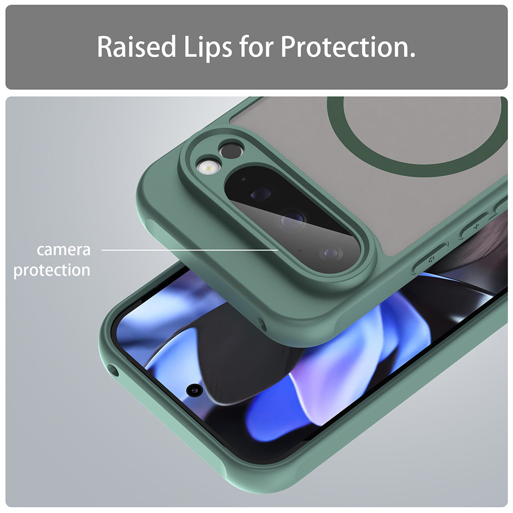 MagSafe Case for Google Pixel 9 Pro, Techsuit, HaloFrost II, Green