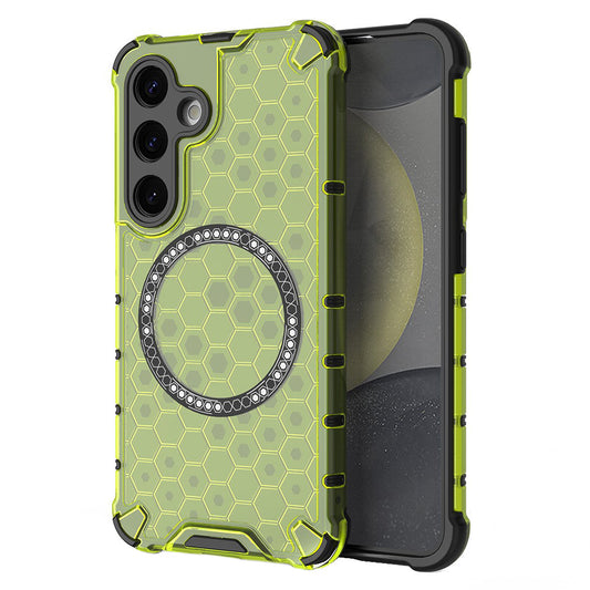 MagSafe Case for Samsung Galaxy S25 S931, Techsuit, HoneyComb Shield, Green