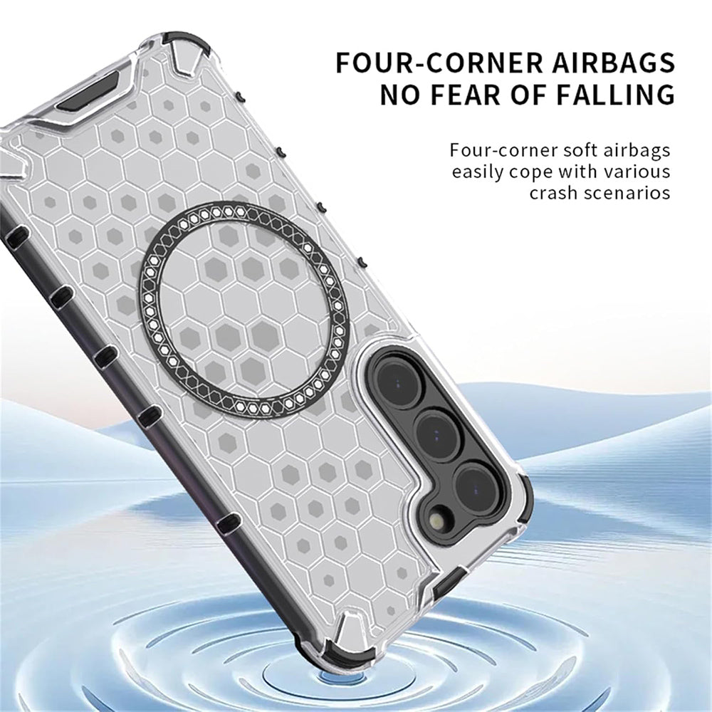 MagSafe Case for Samsung Galaxy A05 A055, Techsuit, HoneyComb Shield, White
