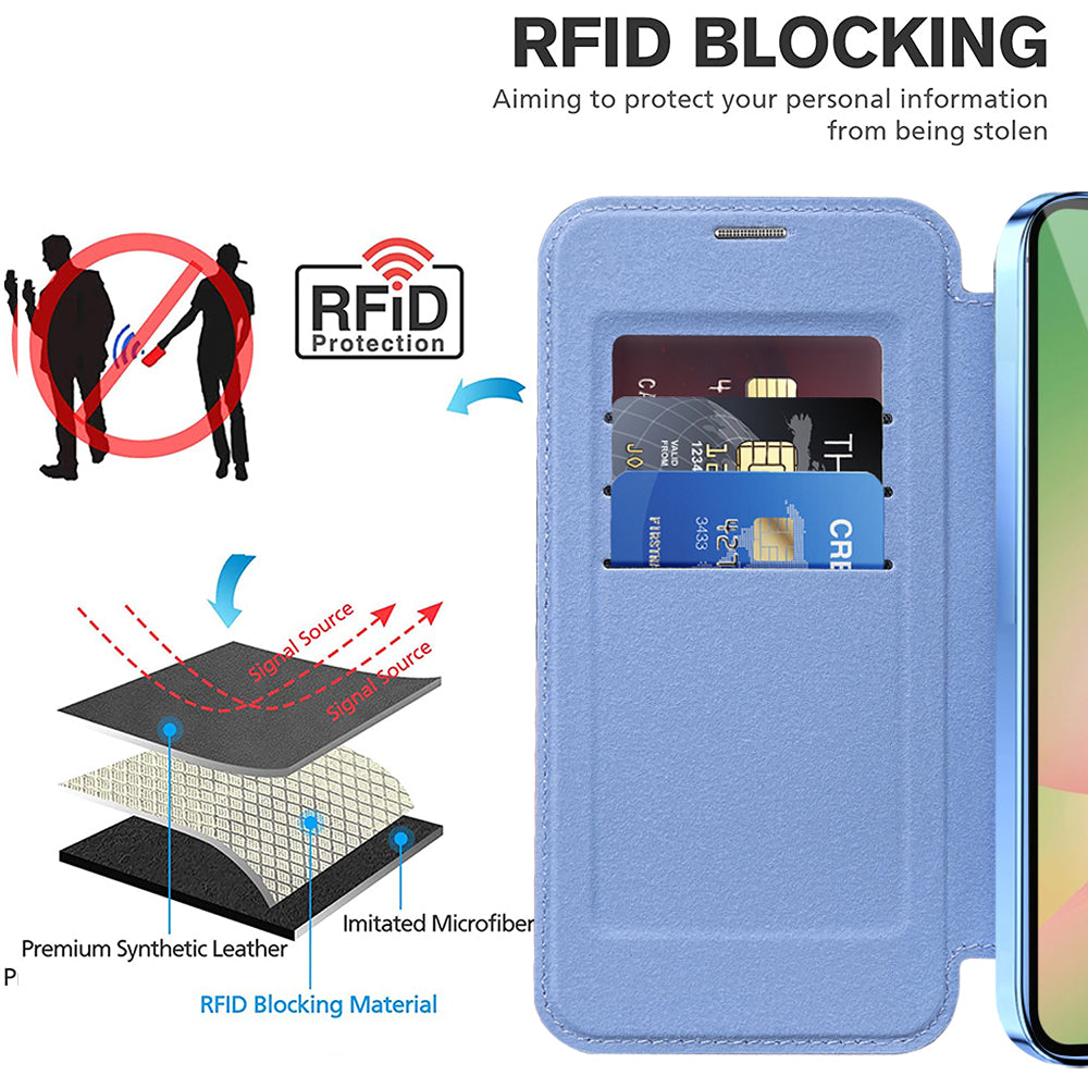 MagSafe Case for Samsung Galaxy A26 A266, Techsuit, SmartMag Book, Blue