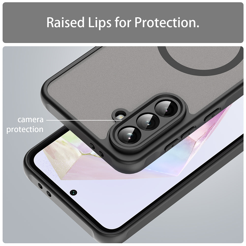 MagSafe Case for Samsung Galaxy A36 A366, Techsuit, HaloFrost II, Black