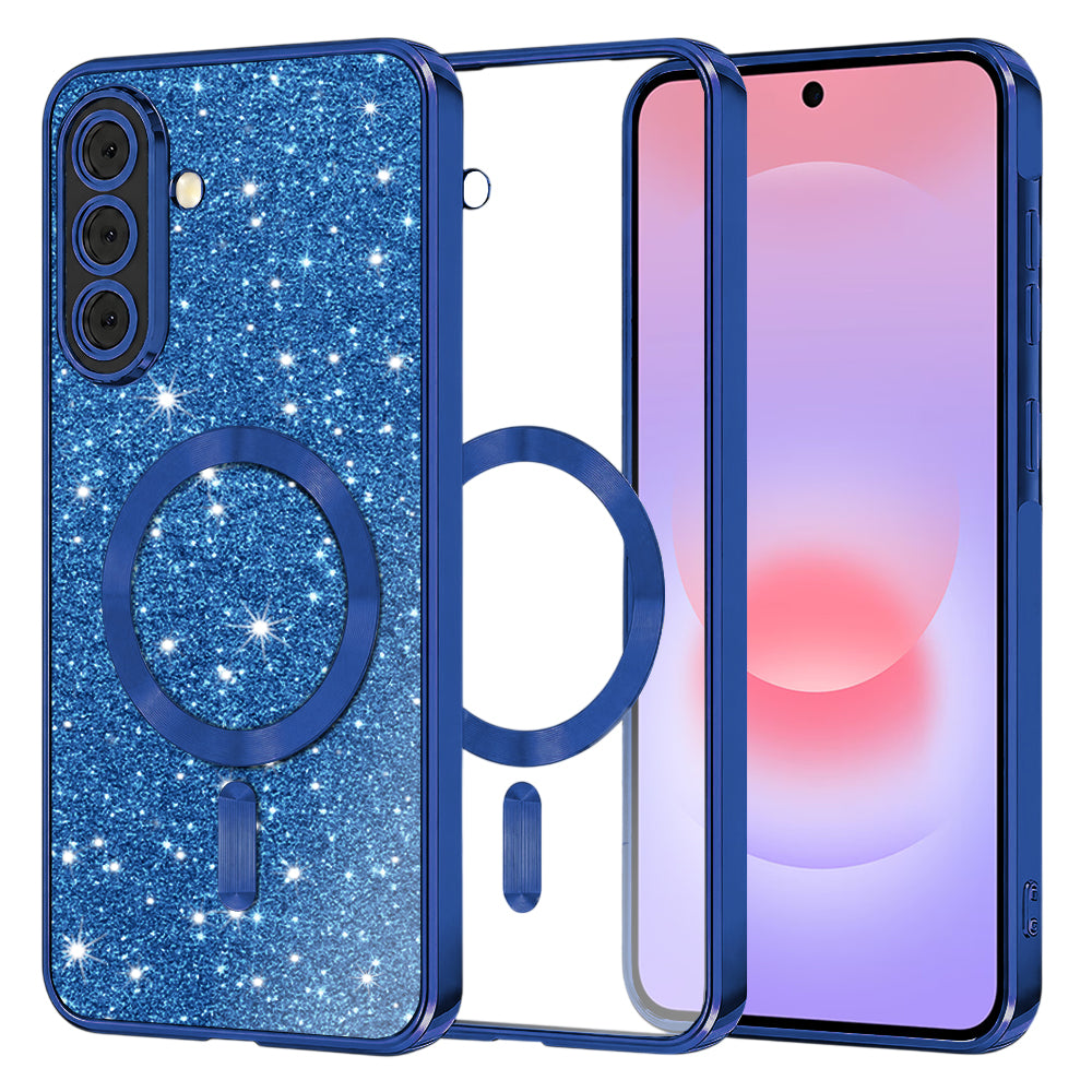 MagSafe Case for Samsung Galaxy A37 5G, Techsuit, Luxury Glitter, Dark Blue