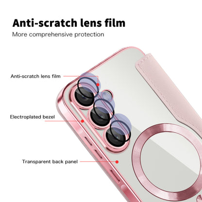 MagSafe Case for Samsung Galaxy A37 5G, Techsuit, SmartMag Book, Pink