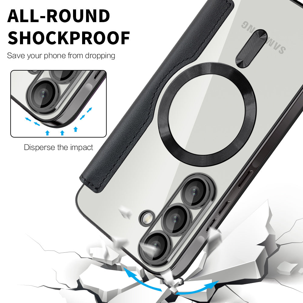 MagSafe Case for Samsung Galaxy A56 A566, Techsuit, SmartMag Book, Black