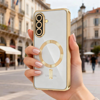 MagSafe Case for Samsung Galaxy A57 5G, Techsuit, Luxury Crystal, Gold