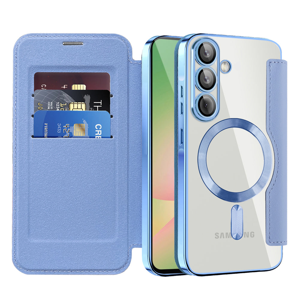 MagSafe Case for Samsung Galaxy A57 5G, Techsuit, SmartMag Book, Blue