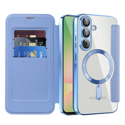 MagSafe Case for Samsung Galaxy A57 5G, Techsuit, SmartMag Book, Blue