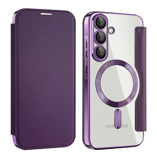 MagSafe Case for Samsung Galaxy A57 5G, Techsuit, SmartMag Book, Purple