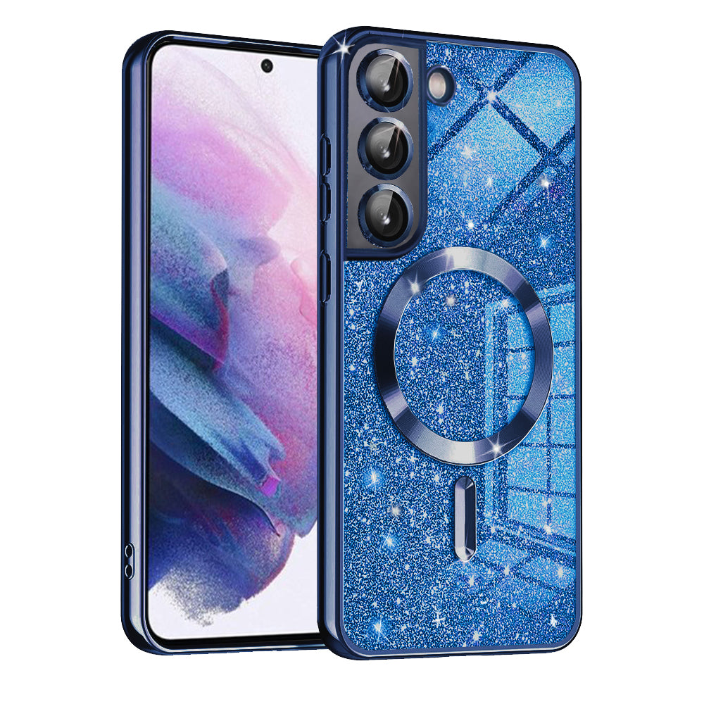 MagSafe Case for Samsung Galaxy S21 5G G991, Techsuit, Luxury Glitter, Dark Blue