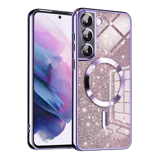 MagSafe Case for Samsung Galaxy S22 5G S901, Techsuit, Luxury Glitter, Light Purple