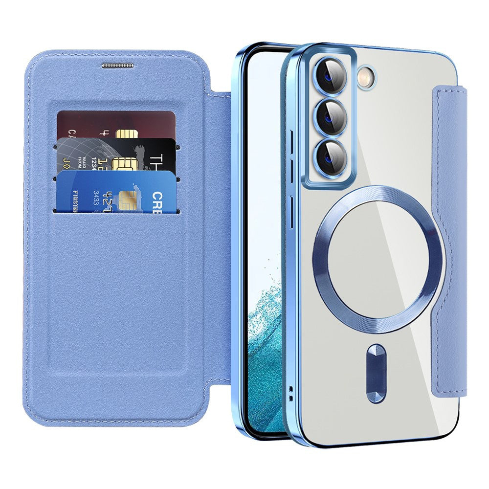 MagSafe Case for Samsung Galaxy S22 5G S901, Techsuit, SmartMag Book, Blue
