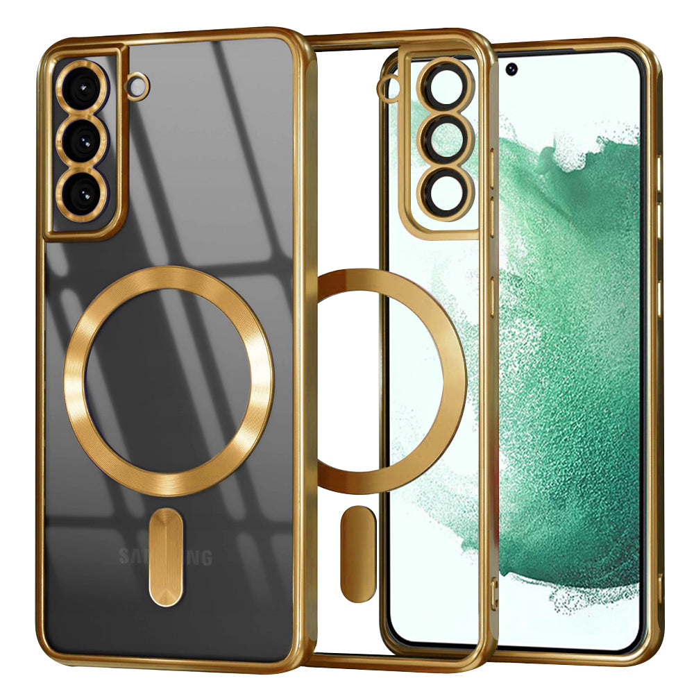 MagSafe Case for Samsung Galaxy S22+ 5G S906, Techsuit, Luxury Crystal, Gold