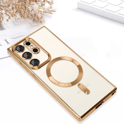 MagSafe Case for Samsung Galaxy S22 Ultra 5G S908, Techsuit, Luxury Crystal, Silver