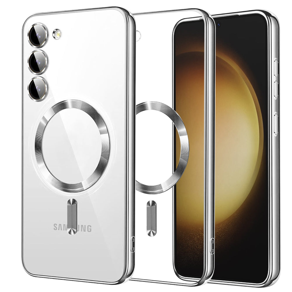 MagSafe Case for Samsung Galaxy S23+ S916, Techsuit, Luxury Crystal, Silver