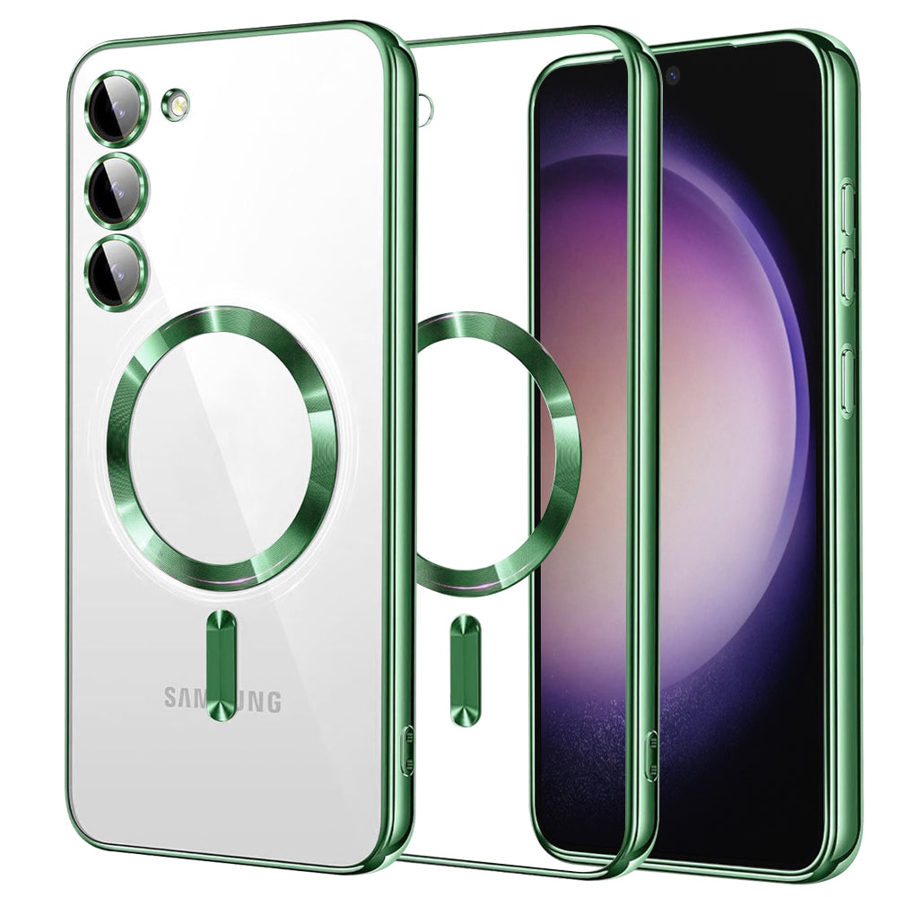 MagSafe Case for Samsung Galaxy S23 S911, Techsuit, Luxury Crystal, Light Green