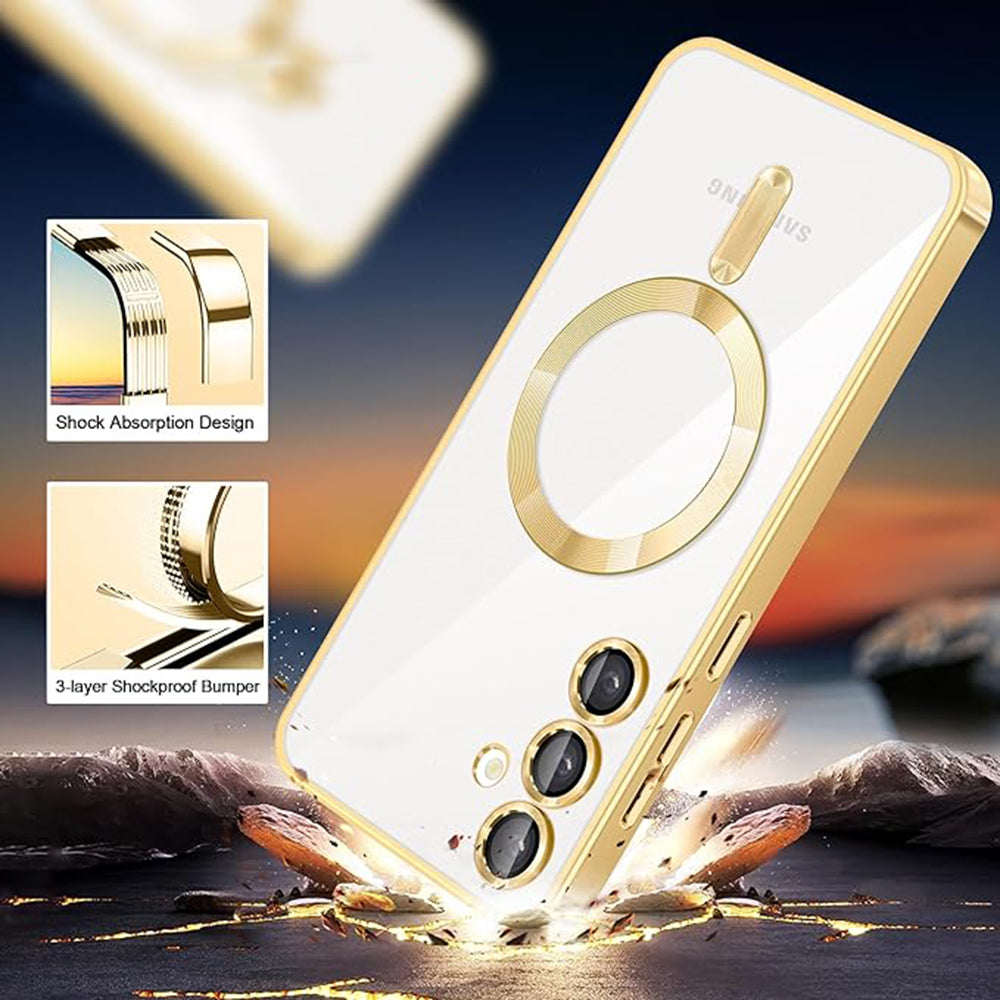 MagSafe Case for Samsung Galaxy S23 S911, Techsuit, Luxury Crystal, Dark Green