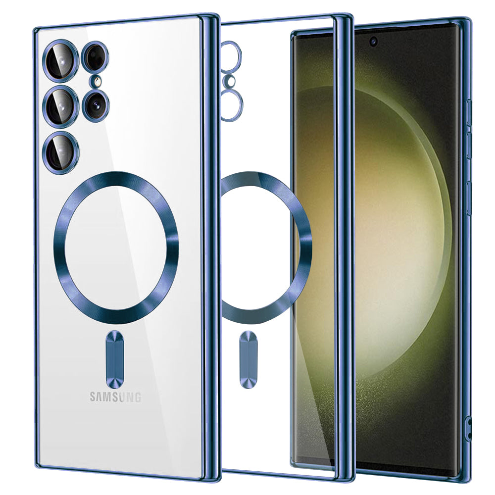 MagSafe Case for Samsung Galaxy S23 Ultra S918, Techsuit, Luxury Crystal, Dark Blue