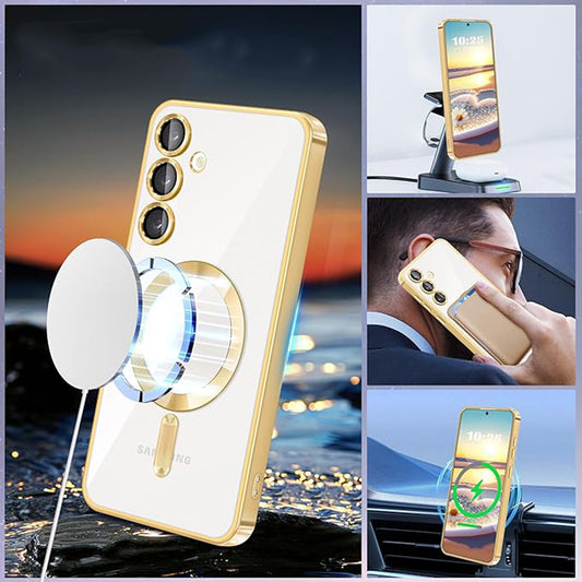 MagSafe Case for Samsung Galaxy S24+ S926, Techsuit, Luxury Crystal, Pink