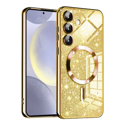 MagSafe Case for Samsung Galaxy S24+ S926, Techsuit, Luxury Glitter, Gold