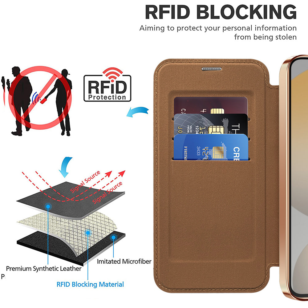 MagSafe Case for Samsung Galaxy S24+ S926, Techsuit, SmartMag Book, Brown
