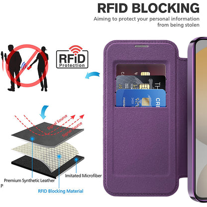 MagSafe Case for Samsung Galaxy S24+ S926, Techsuit, SmartMag Book, Purple