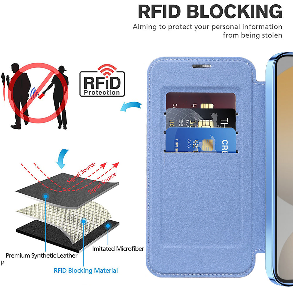 MagSafe Case for Samsung Galaxy S24 S921, Techsuit, SmartMag Book, Blue