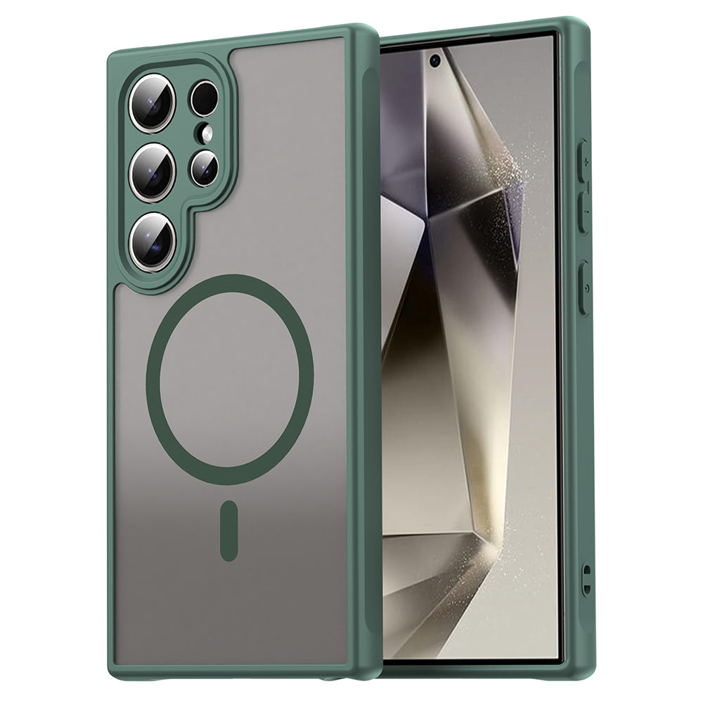MagSafe Case for Samsung Galaxy S24 Ultra S928, Techsuit, HaloFrost II, Green