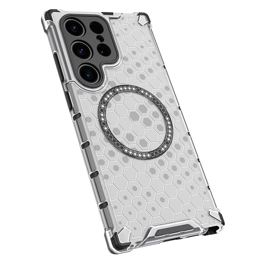 MagSafe Case for Samsung Galaxy S24 Ultra S928, Techsuit, HoneyComb Shield, White