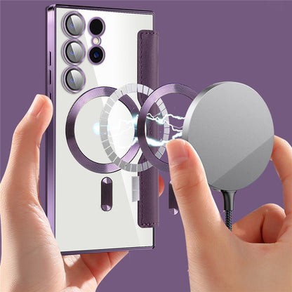 MagSafe Case for Samsung Galaxy S24 Ultra S928, Techsuit, SmartMag Book, Gray