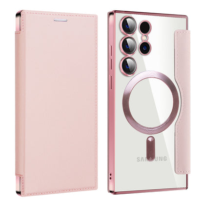 MagSafe Case for Samsung Galaxy S24 Ultra S928, Techsuit, SmartMag Book, Pink