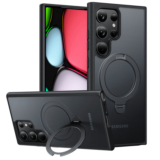 MagSafe Case for Samsung Galaxy S24 Ultra S928, Torras, Ostand Spin, Black