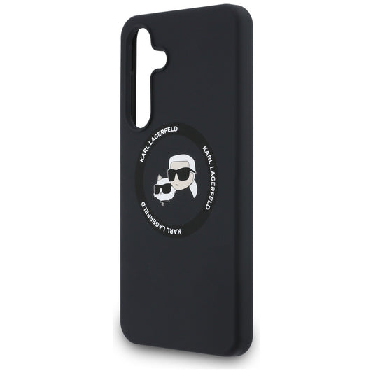 MagSafe Case for Samsung Galaxy S25 FE, Karl Lagerfeld, Silicone Karl & Choupette's Heads, Black