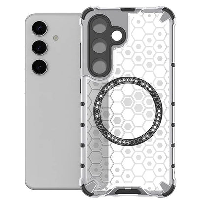 MagSafe Case for Samsung Galaxy S25+ S936, Techsuit, HoneyComb Shield, White