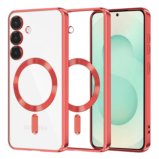 MagSafe Case for Samsung Galaxy S25+ S936, Techsuit, Luxury Crystal, Red