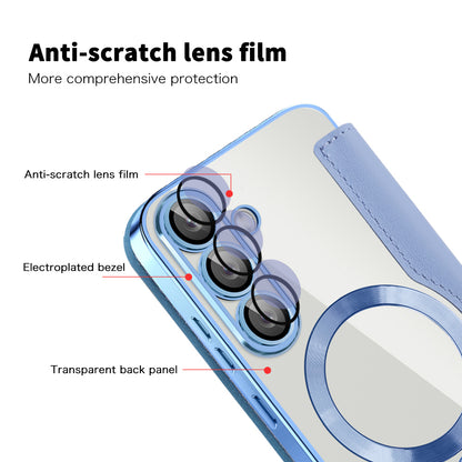 MagSafe Case for Samsung Galaxy S25+ S936, Techsuit, SmartMag Book, Blue