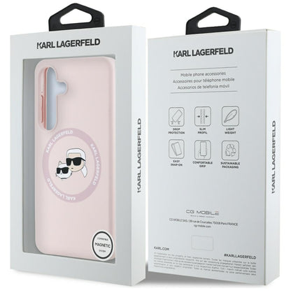 MagSafe Case for Samsung Galaxy S25 S931, Karl Lagerfeld, Silicone Double Heads, Pink